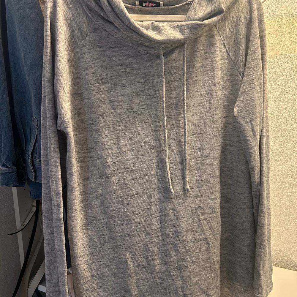 Gray Cowl Neck Sweater
